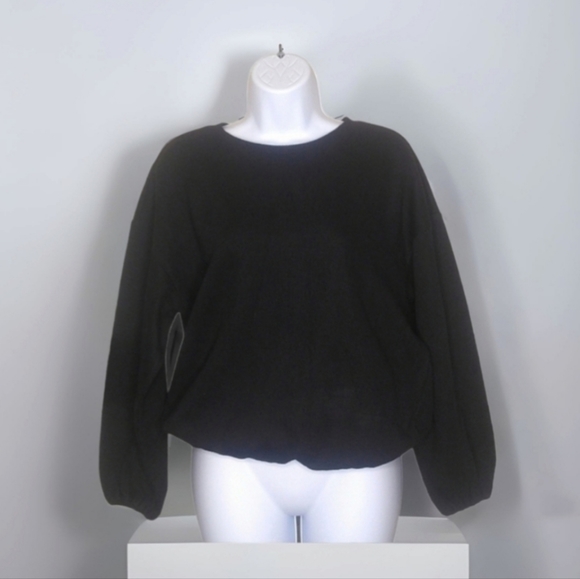 Elodie Rib Knit Crew Neck Sweatshirt - Picture 1 of 6